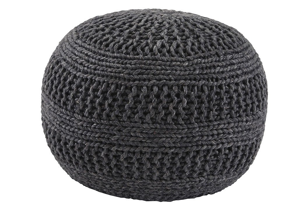 Benedict Charcoal Pouf,Signature Design by Ashley