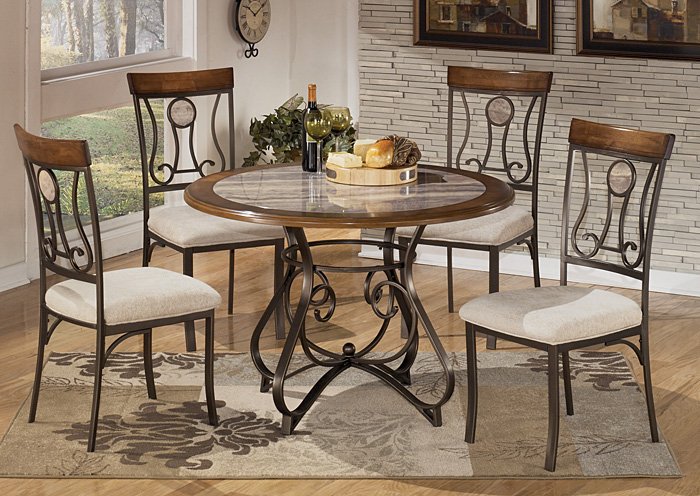 Hopstand Round Table & 4 Side Chairs,Signature Design by Ashley
