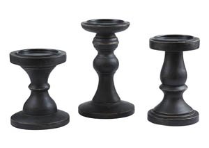Kadience Black Candle Holder (Set of 3),Signature Design by Ashley