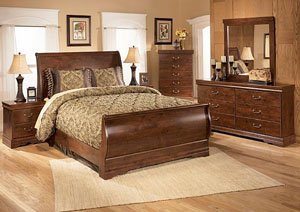 Wilmington Queen Sleigh Bed, Dresser & Mirror,Signature Design by Ashley