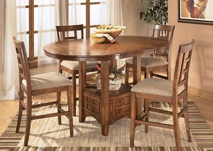 Cross Island Counter Height Extention Table Dining Set W/ 4 Stools,Ashley
