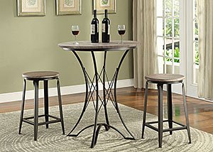 Black 3 Pc Bar Set,Coaster Furniture