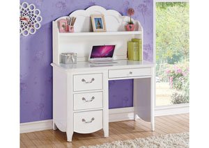 Cecilie White Computer Desk w/Hutch