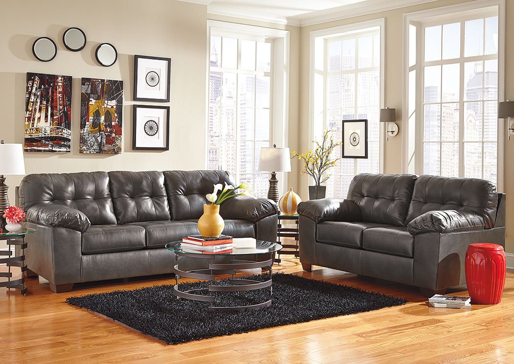 Alliston DuraBlend Gray Sofa & Loveseat,Signature Design by Ashley