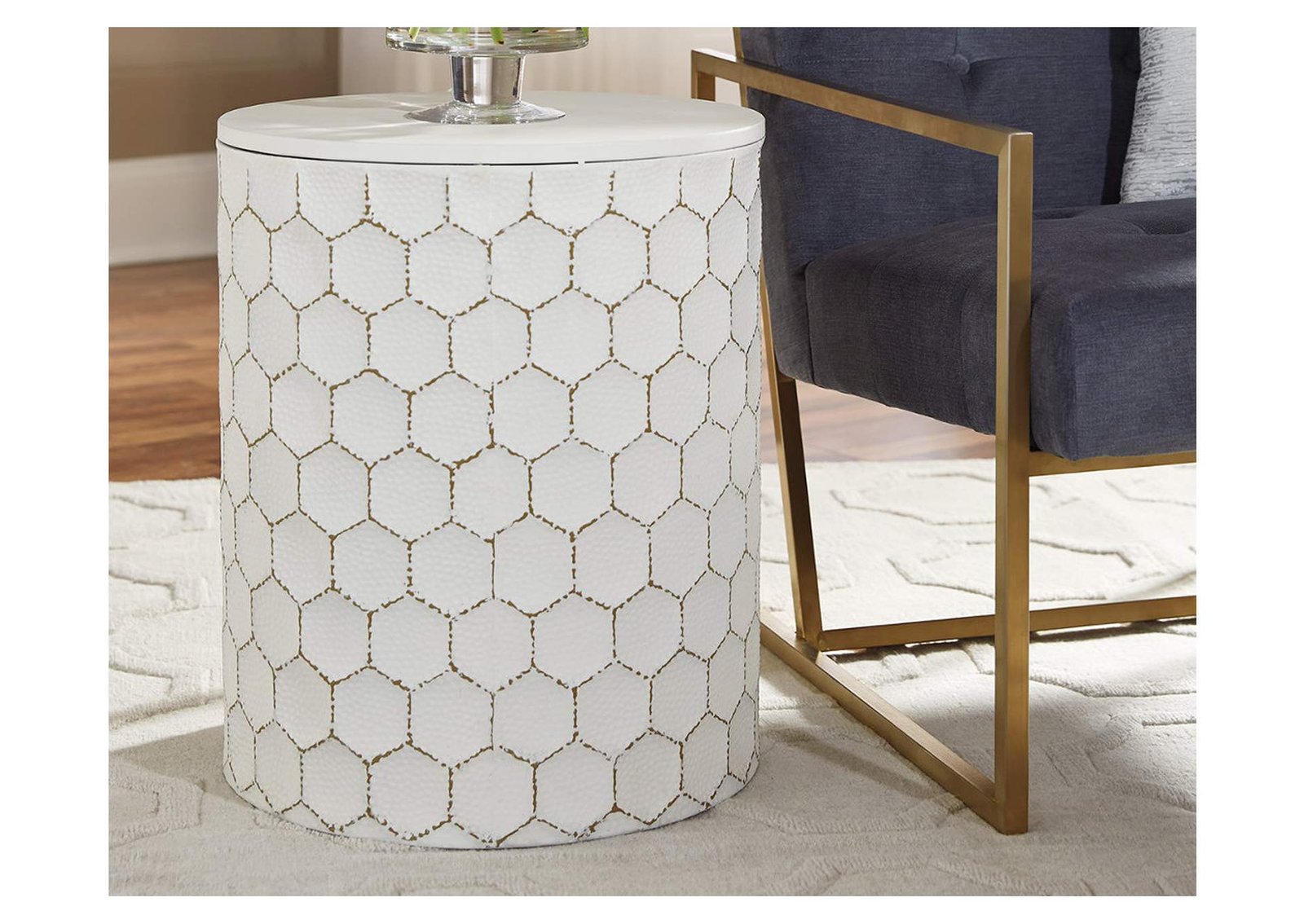 Polly White Stool,Signature Design By Ashley