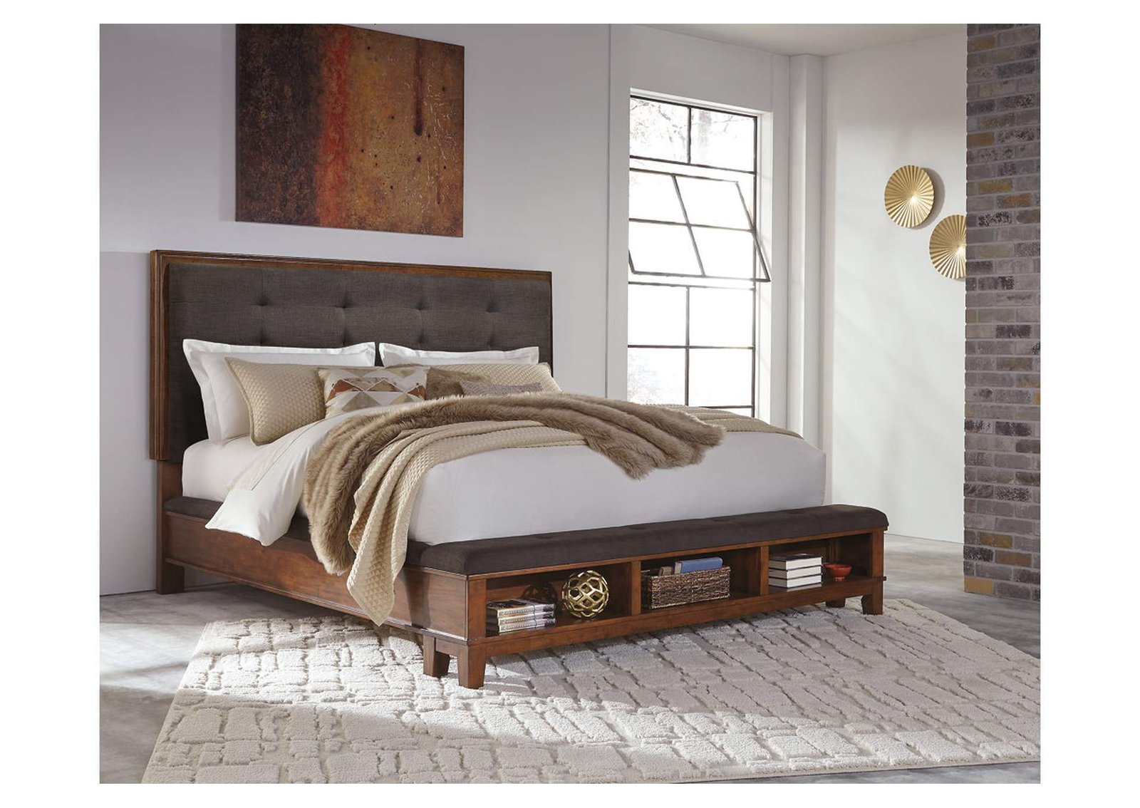 Ralene Medium Brown California King Upholstered Storage Bed,Signature Design By Ashley