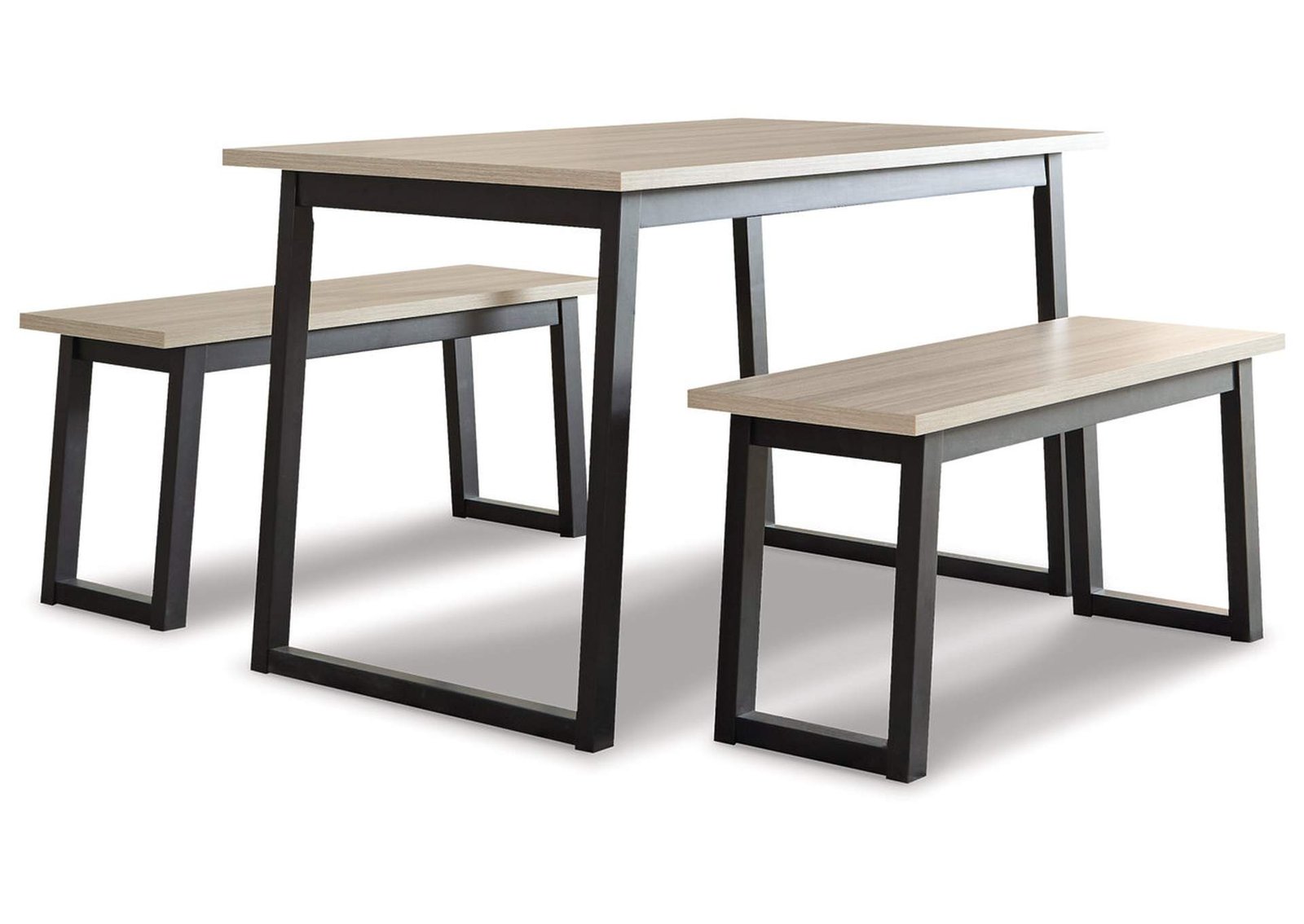 Waylowe Two-Tone Dining Table and Benches (Set of 3),Signature Design By Ashley