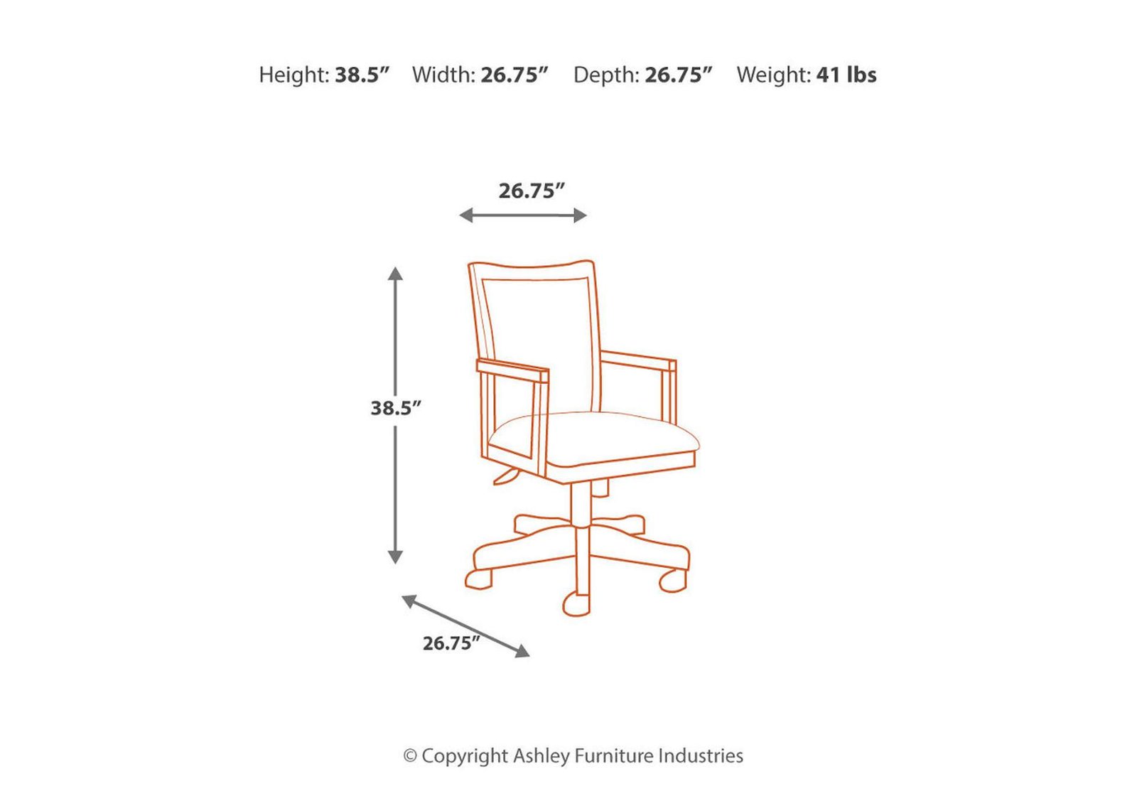 Hamlyn Medium Brown Swivel Desk Chair,Signature Design By Ashley