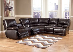 Capote DuraBlend Chocolate Left Facing Reclining Power Sectional