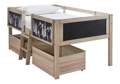 Wrenalyn Twin Loft Bed with Under Bed Bin Storage