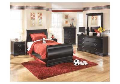 Huey Vineyard Twin Sleigh Bed, Dresser & Mirror