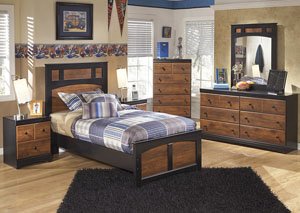 Aimwell Twin Panel Bed, Dresser & Mirror