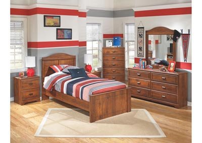 Barchan Twin Panel Bed, Dresser & Mirror