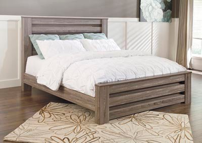 Zelen Warm Gray Full Panel Bed