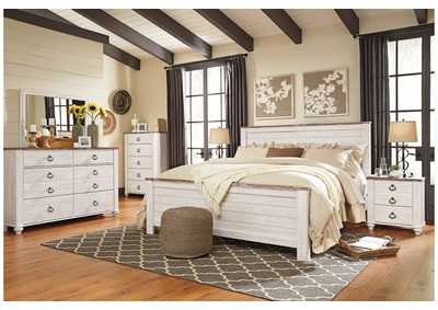 Willowton King Panel Bed w/Dresser and Mirror