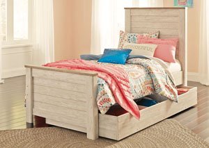Willowton Whitewash Full Panel Storage Bed