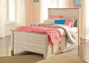 Willowton Whitewash Full Storage Bed