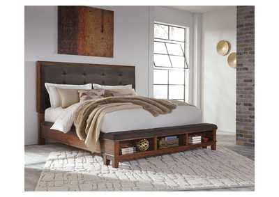 Ralene Medium Brown California King Upholstered Storage Bed
