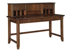Woodboro Brown Home Office Desk w/Hutch