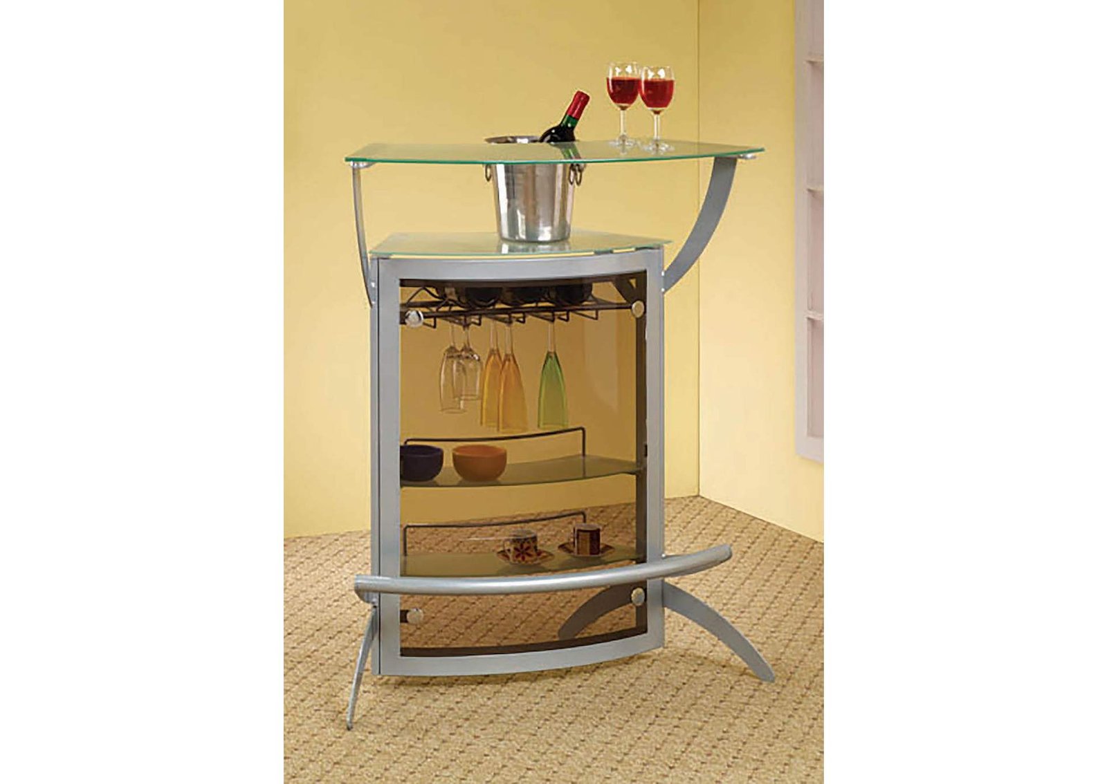 Grey Contemporary Recreation Room Bar Unit,Coaster Furniture