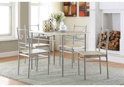 Image for 5-piece Rectangular Dining Set Brushed Silver