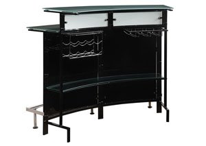 Two-Shelf Chrome and Black Bar Unit