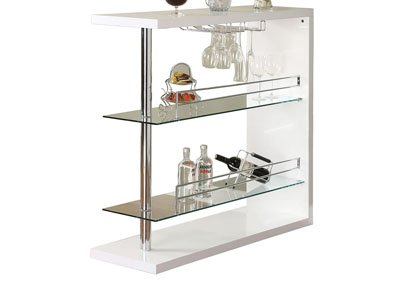 Two-Shelf Bar Unit w/Wine Holder