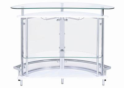 Glass and Chrome Bar Unit