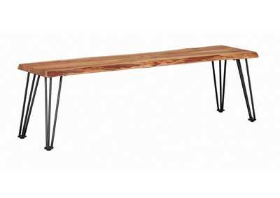 Image for Sherman Bench Natural Acacia and Matte Black