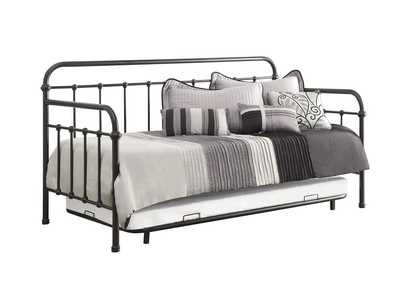 Mist Gray Dark Bronze Metal Daybed