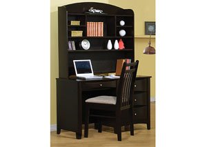 Phoenix Cappuccino Desk & Hutch