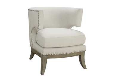 Image for Weathered Grey Contemporary White Accent Chair