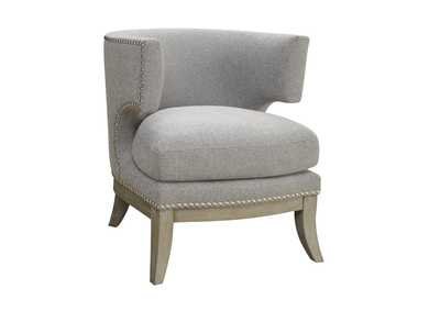 Image for Weathered Grey Transitional Grey Exposed Wood Accent Chair
