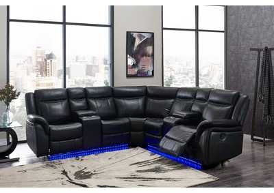 Black Sectional W/ Led Lighting